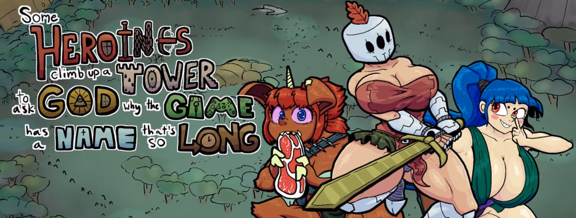 Some Heroines Climb Up a Tower to Ask God Why the Game Has a Name That's So Long artwork